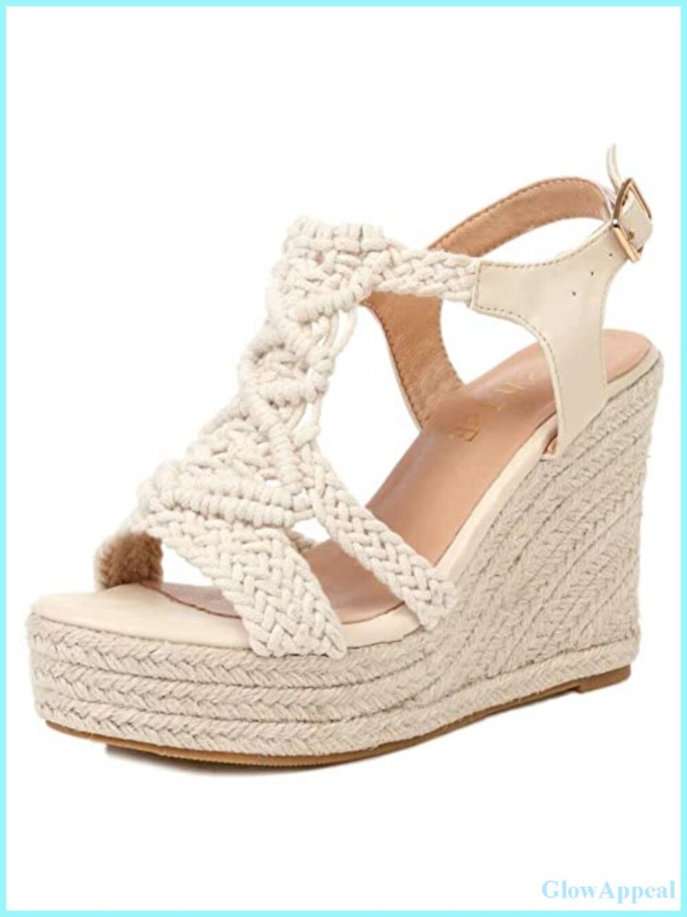 Woven Espadrille Wedge Sandals Braided Open Toe Adjustable Ankle Strap Platform